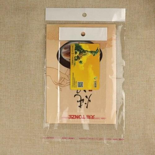 Clear Transparent Self-Adhesive Seal Package Plastic Bag 500pcs/lot Favor Gift Pen Tableware Package OPP Bags With Hang Hole