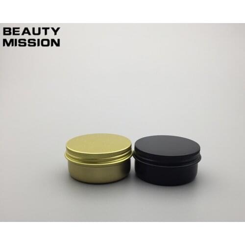 50g gold/matte black empty aluminum ointment box 50ml aluminum cream jar cosmetic bottle with screw cap metal container pot
