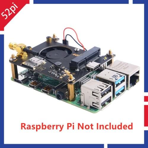 52Pi Raspberry Pi 3G 4G Hat for Raspberry Pi 2B / 3B / 3B+ / 4B / ZERO / ZERO W / Jetson Nano