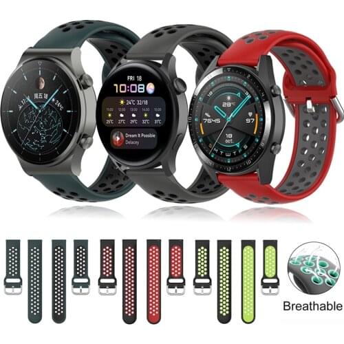 22mm Breathable Band For Huawei Watch 3 3 Pro Silicone Strap For Huawei Watch GT 2 46mm Gt 2e Gt 2 Pro Strap Watchbands Bracelet