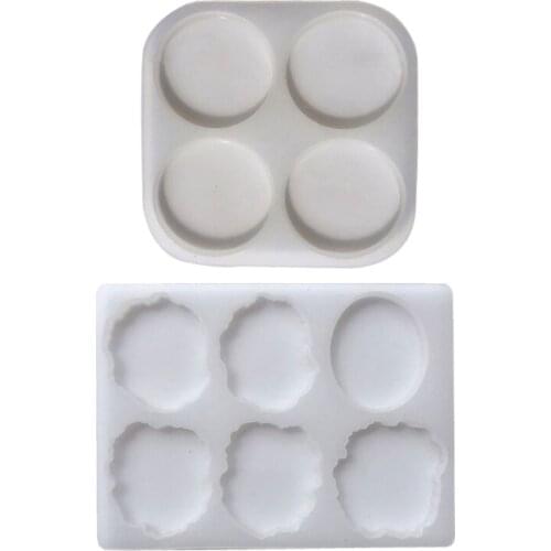 Crystal Epoxy Resin Mold Round Mobile Phone Bracket Holder DIY Silicone Mould K3ND