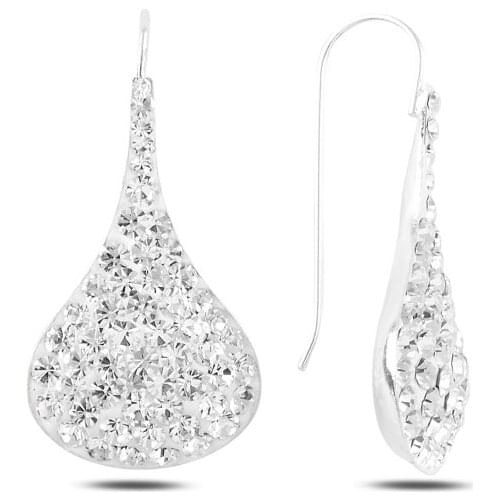 Silver 925 Sterling Crystal Stone Earrings