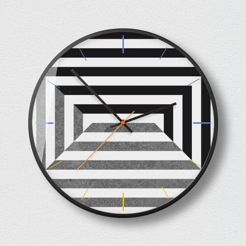 Nordic Creative Metal Large Wall Clock Geometry Gray Modern Design Wall Watch Home Decor Living Room Bedroom Office Clocks
