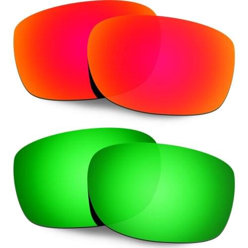 Hkuco Replacement Polarized Lenses For Straightlink Sunglasses - Red&Green 2 Pairs