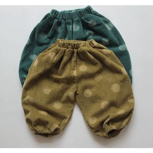 1-6Yrs Spring Boys Girls Corduroy Children Pants Kids Baby Pants Casual Autumn Kids Pants For Boys Girls Wave Point Pants