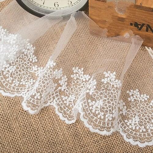 High quality 12cm hollow flower embroidery lace gauze DIY handmade clothing accessories material