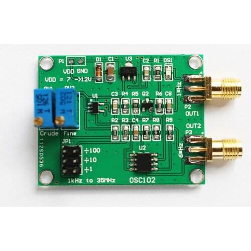 High Precision 1kH to 210MHz Adjustable RF Signal Generator One Time Six Times Clock Pulse Frequency TTL Pulse Signal Output