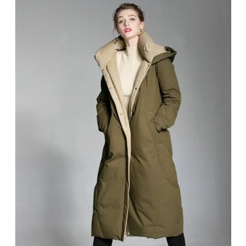 2020 New Winter Long White Duck Down Hooded Women Warm Coat Casaco Feminino Parkas