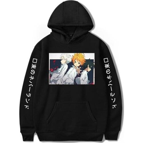 Winter Promised Neverland Hoodie Unisex leisure Fashion Print Long Sleeve Student Hooded Pullovers Anime Loose Sweatshirts Warm