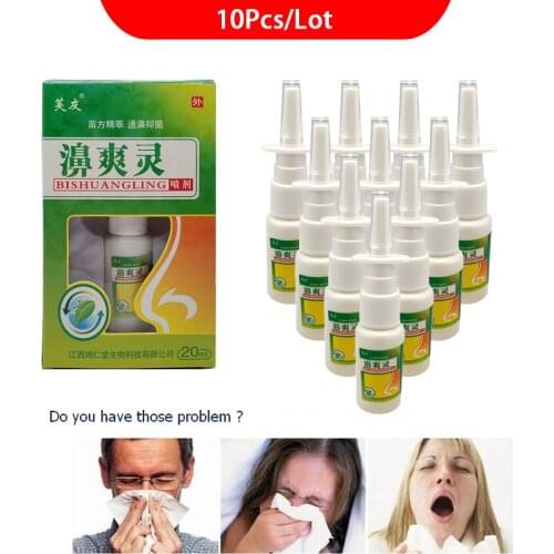 10Pcs/Lot China Herbal Nose Spray BiShuangLing Miao Nationality Essence Treat Rhinitis Clean Nose Care Health Tools