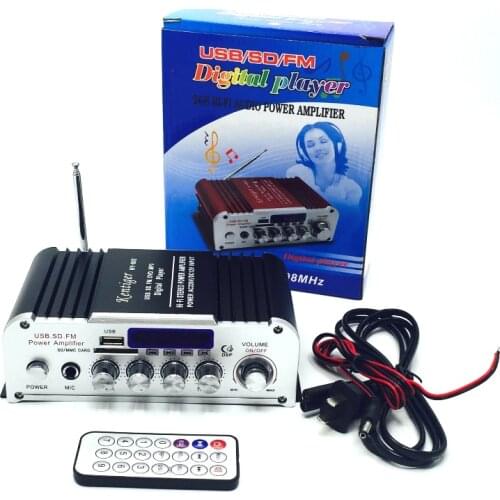 20pcs 12V 2CH HIFI Bluetooth Car Power Amplifier FM Radio Stereo Audio Music Player Support SD USB MP3 DVD Input