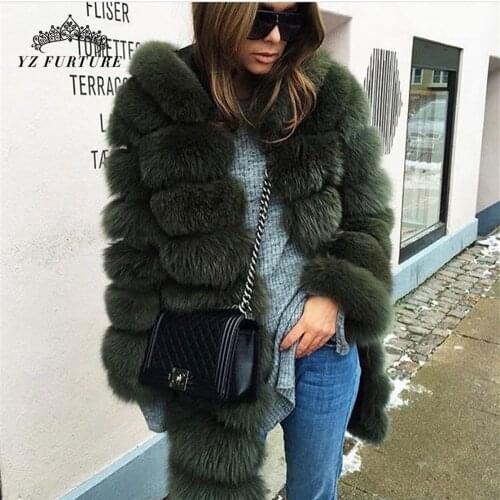 2020 New Natural Real Fox Fur Coat Winter Women Long Style Genuine Real Fur Jacket Female Quality 100% Real Fox Fur Overcoats