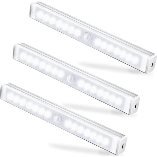 Closet Lights, 3 Pack Motion Sensor Light Indoor Under Cabinet Lighting For Wardrobe Stairs Cupboard Kitchen Hallway