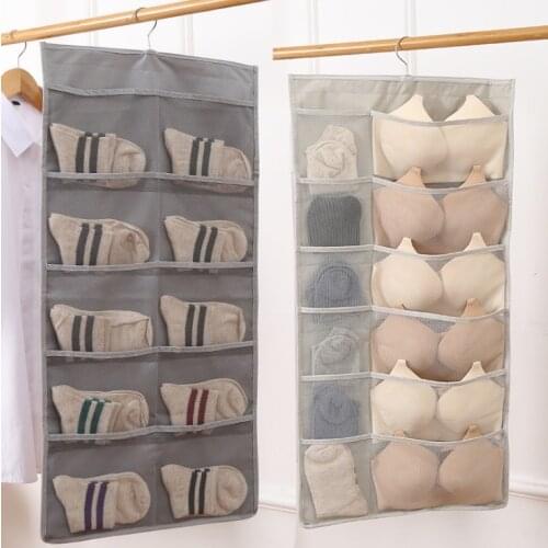 LOAAO 30 plaid Hot Sale Home Storage Bag box hanger organizer bag hanging bag box socks ties underwear bag holder