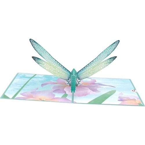 3D Dragonfly Pop Up Card Valentines Day Get Well Gifts Christmas Invitation