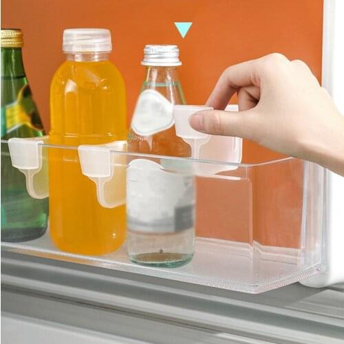4PCS Refrigerator Sorting Partitions Drawer Storage Adjustable Divider Sorting Racks Plastic Baffle Transparent Fixed Buckle