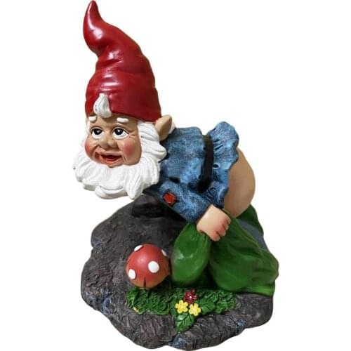 50LB Bare Buttocks Garden Gnome Statue Hand-Painted Swedish Tomte Yard Decoration Front Porch Dwarf Elf Figurines Outdoor