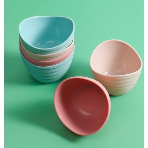 6PCS Salad Bowl Kitchen Tools Gray Pink Blue Household Supplies Measuring Cup Multi Colors Rice Noodles Children Bowls