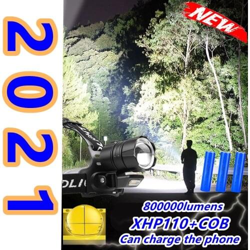 800000LM XHP110 Powerful Lantern Headlamp XHP90.3 LED USB Flashlight XHP70 Headlight Rechargeable18650 Zoom Head Torch Light