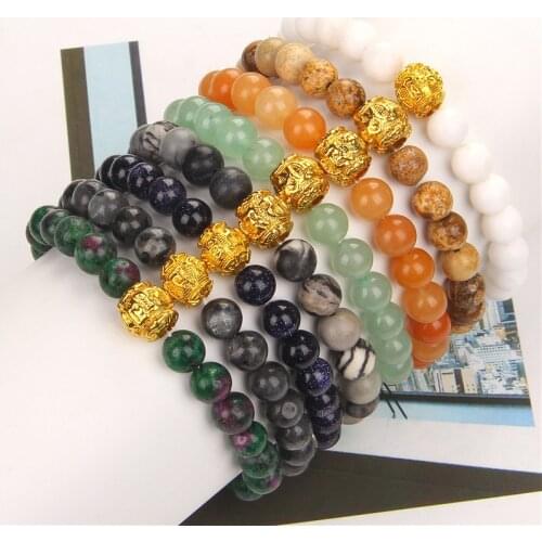 8mm Natural Round Green Aventurine Jades Bracelet Fashion Women Men Beaded Lucky Bracelets Jewelry Birthday Gifts Wholesale