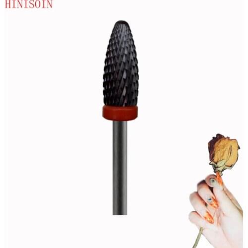 Black -5PCS-Ceramic Nail Drill Bit - Flame Bit - (1043.060)