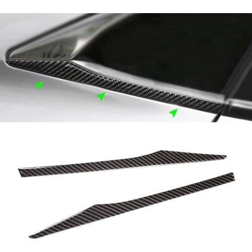 For Honda Civic 10th Gen 2016 2017 2018 2019 Car Carbon Fiber Exterior Rear Window Triangle Cover Strips Trim