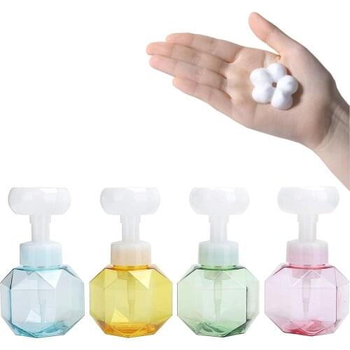 300ml Liquid Hand Soap Dispenser Flower Stamp Foam Foaming Pump Shower Gel Plastic Portable Empty Bottles Bathroom Accessory