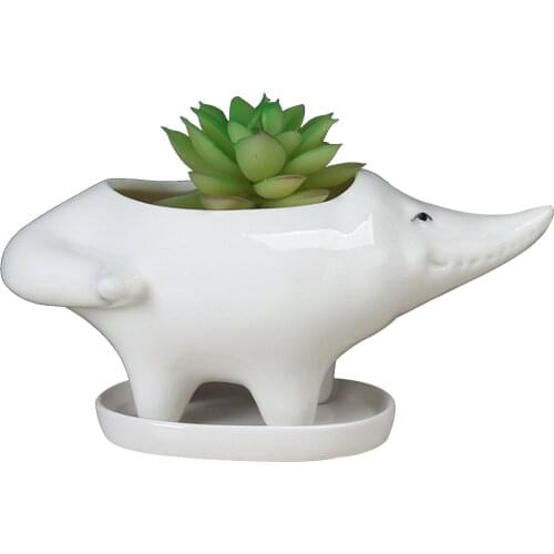 Plant Pot Ceramic Flowerpot Vase Desktop Decoration Cute Creativity Cartoon Animal For Home Garden Floral Ornaments