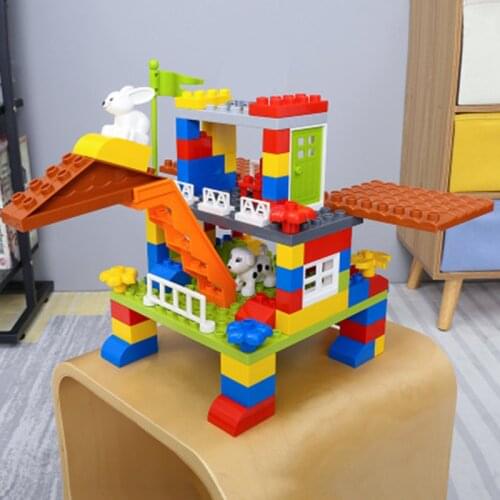 City Amusement Park Bricks DIY Cool House with Slide Stairs Assembly Variety Building Blocks Creative Toys for Boys Kids Gift