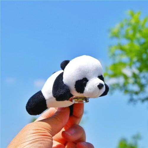 Panda Plush Stuffed Toy Cute 9.7cm Adorable Plush Toys Dolls Gift for Birthday Christmas Party Anniversary Small Pendant Brooch