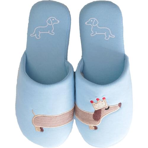 Millffy Womens unicorn house slipper Dachshund dog cotton bedroom indoor slippers