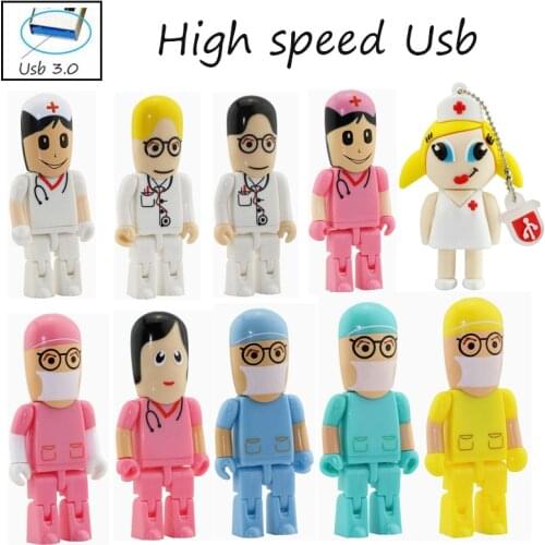 High speed!mini Doctors nurse USB Flash Drive dentist Pen drive Gift cartoon pendrive 4GB/8GB/16GB/32GB u disk 3.0 usb Wholesale