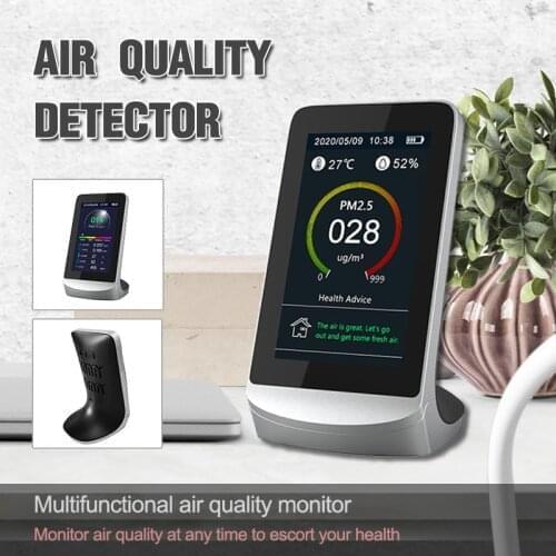 Multifunctional CO2 Meter Air Quality Detector Formaldehyde Detector PM2.5 TVOC Meter Thermometer Hygrometer Air Quality Monitor