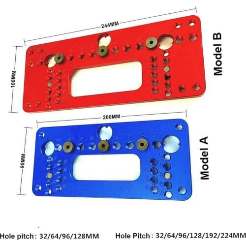 Woodworking Hole Handle Pitch Punch Locator Aluminum Alloy Pocket Hole Jig Set Wardrobe Door Cabinet Positioner Drill Guide