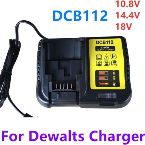 Newest DCB112 Power Tool Battery Charger for Dewalt 12 V 14.4V 18V Lithium Cells Battery Charger Free Shipping