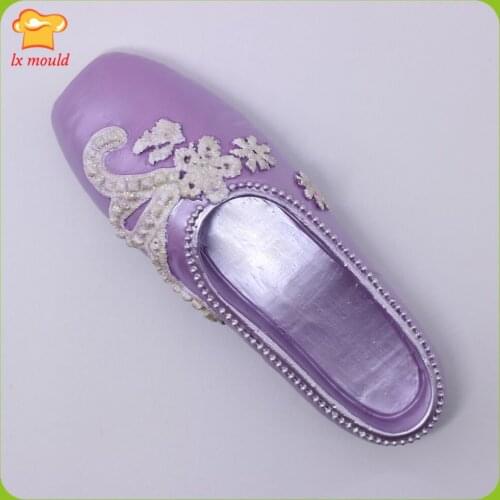 New listing large single ballet shoes fondant silicone mold pattern shoes handmade soap mold