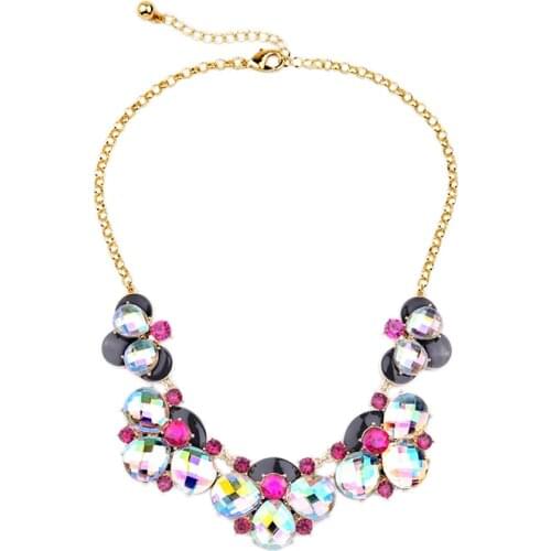 Bulk Price Bright Summer Latest Women Necklace Jewelry Resin Made Newest Floral Spike Collar Necklace Online For Sale