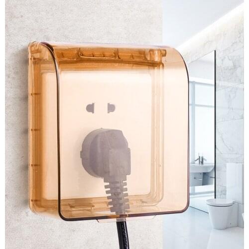 Plastic switch waterproof case box Plate Panel Self-adhesive Fireproof 86 Type Wall Socket Doorbell Flip Cap Protection Cover