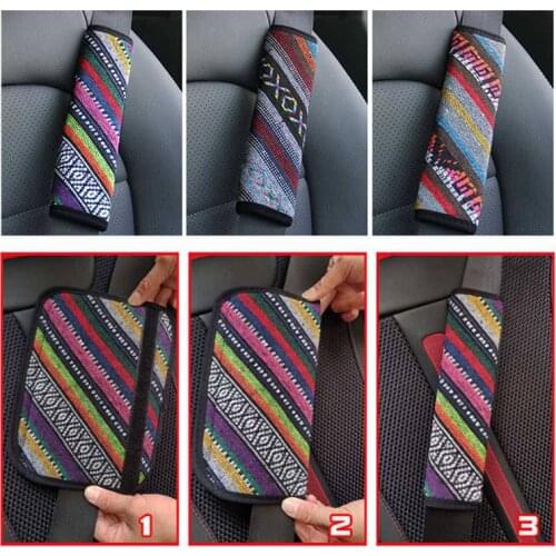 Lcyonger Car Seat Belt Shoulders Pads Colorful Covers Warm Short Plush Safety Shoulder Protection Auto Car Interior Accessories