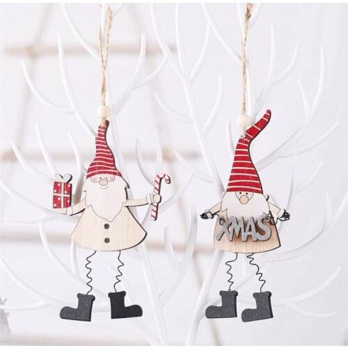 Christmas Decorations for Home Santa Clause Wooden Decoration DIY Christmas Pendants Christmas Tree Ornaments Natal Navidad