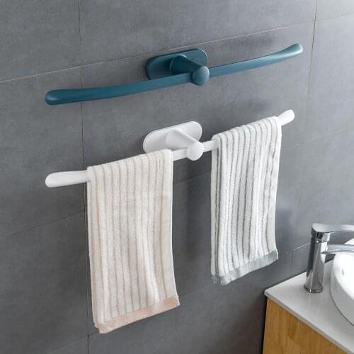 Bathroom non-perforated bow-shaped plastic towel bar non-marking towel storage rack bathroom shelf shoe rack storage bag