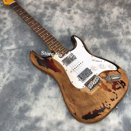 High quality old retro electric guitar 1961 Rory Gallagher tribute heavy cultural relics 3-tone sunlight electric guitar light a