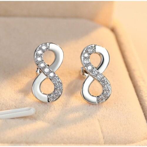 Earrings Women Love 8 Unlimited Shape Stud Earrings With Rhinestone Korean Piercing Ladies Female Jewelry For Friends Best Gifts