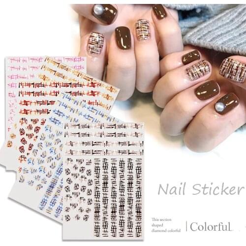 1 Sheet 3D Personality Water Decals Nail Art Stickers Colored Houndstooth shape on Nails of Dandelions Stickers ManicureZ077