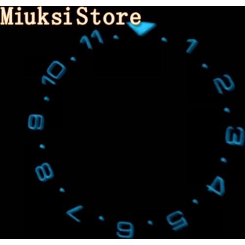 1PCS 38mm blue super luminous watch ceramic bezel 12Hours Dual-Time ring Insert fits for 40mm watches watch case