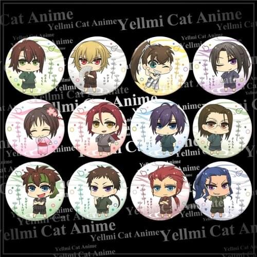 1pc 58mm Hakuouki Yukimura Jiziru Hijikata Toshizo Okita Souji Saitou Hajime bagdes brooch acrylic pins