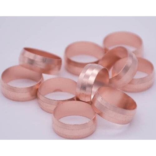10 PCS Fit 15mm Tube OD Copper Ferrule Ring For Compression Union 10 PCS Fitting Water Gas Oil