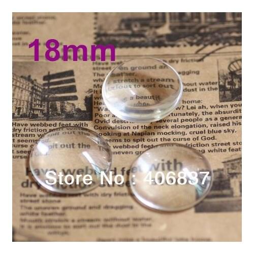 100pcs/lot, Good Quality 18mm Domed Round Transparent Clear Magnifying Glass Cabochon