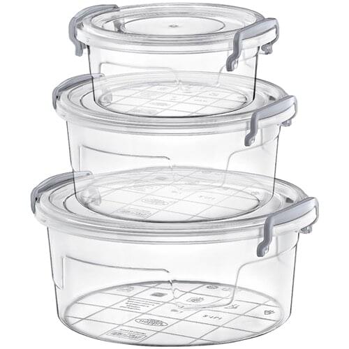 3 PCs Multi-Purpose Round Storage Container Microwave Oven Safe Convenient BPA free-, Suitable for Contact with Food