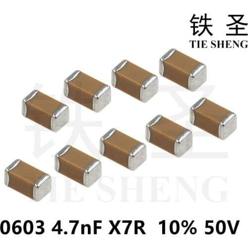 500pcs/Lot 4.7nF X7R 10% 50V 0603 472 4700PF SMD Thick Chip Multilayer Ceramic Capacitor